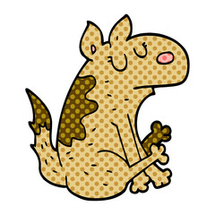 cartoon doodle dog sitting