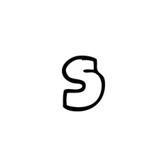 line drawing cartoon letter s