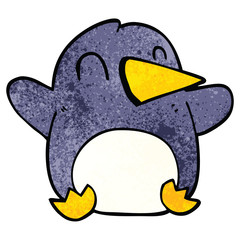 cartoon doodle christmas penguin