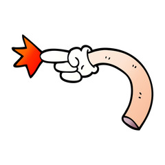 cartoon doodle pointing hand