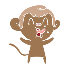 crazy flat color style cartoon monkey
