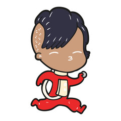 flat color style cartoon girl in space suit