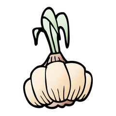 cartoon doodle sprouting garlic