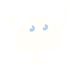 happy cartoon doodle cloud