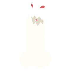 flat color illustration of a cartoon broken bone