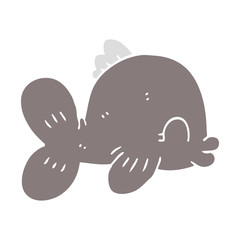 funny cartoon doodle fish