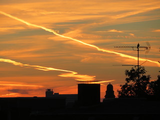 sunset in dortmund, germany