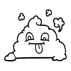 line drawing cartoon poop
