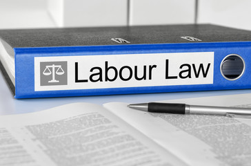 Blue folder with the label Labour Law