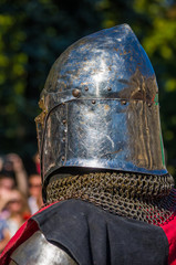 Naklejka premium Knight's armour for historical reconstructions, close up