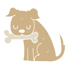 flat color style cartoon dog