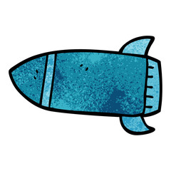 cartoon doodle rocket
