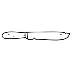 line drawing cartoon bread knife