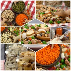 Legumes Natural Raw Mix Food Collage