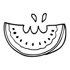 line drawing cartoon watermelon