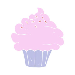 flat color style cartoon cupcake
