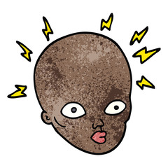 cartoon doodle bald head