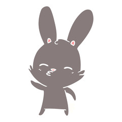 curious bunny flat color style cartoon