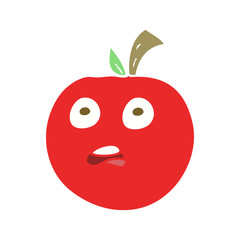 flat color illustration of a cartoon tomato