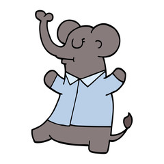 cartoon doodle standing elephant