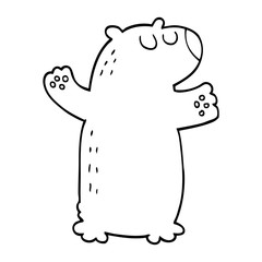 line drawing cartoon polar bear