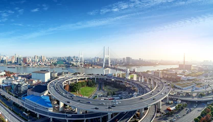 Tableaux ronds sur aluminium Pont de Nanpu Shanghai Nanpu Bridge