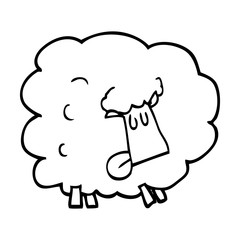line drawing cartoon funny sheep