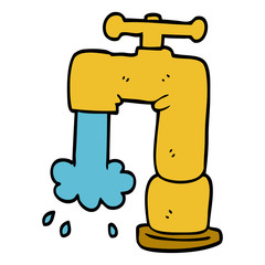cartoon doodle pouring faucet