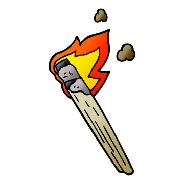 Cartoon Doodle Burning Torch Brand