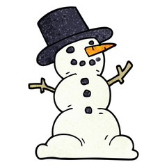 cartoon doodle traditional snowman