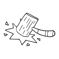 line drawing cartoon mallet