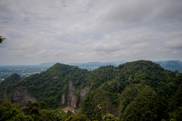 Fototapeta na wymiar View on mountain top of Krabi