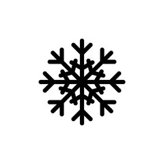 Snowflake icon. Christmas and winter theme. Simple flat black illustration