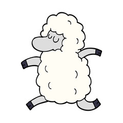 cartoon doodle sheep running
