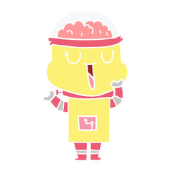 happy flat color style cartoon robot