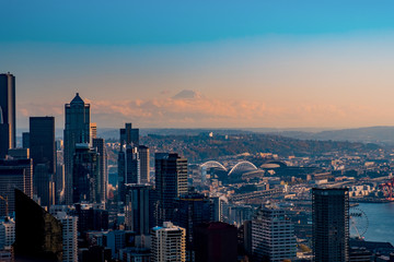 Seattle Cityscape ,View of downtown Seattle skyline in Seattle Washington, USA