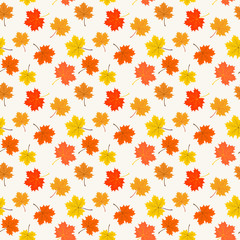 Seamless pattern with maple leaf. Simple background. Stock vector.