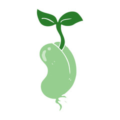 flat color style cartoon sprouting seed