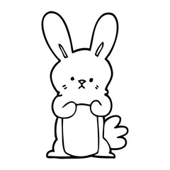 line drawing cartoon bunny rabbit