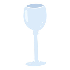 flat color illustration of a cartoon wine glass