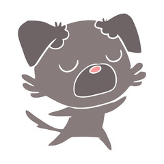 flat color style cartoon dog