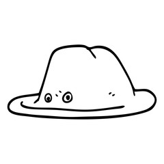 line drawing cartoon hat