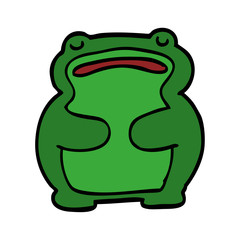 funny cartoon doodle frog