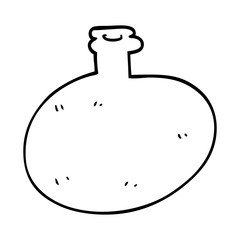 line drawing cartoon of a glass bottle