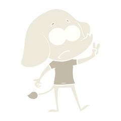 flat color style cartoon unsure elephant