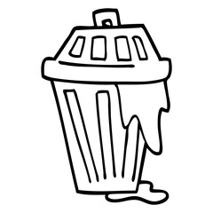 line drawing cartoon waste bin