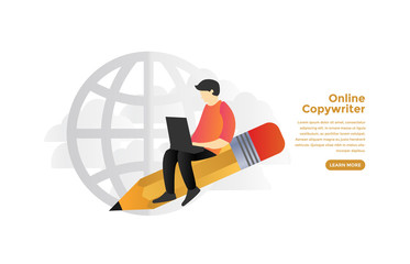 Online copywriter concept vector design