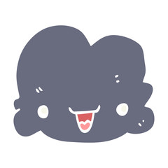 flat color style cartoon tiny happy cloud