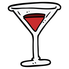 cartoon doodle red cocktail