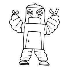 line drawing cartoon robot